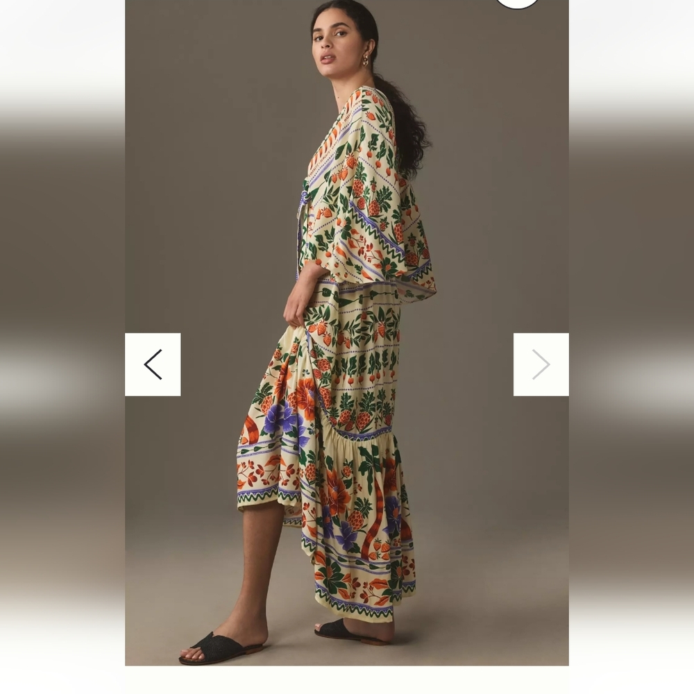 NWT FARM Rio Asymmetrical Floral Dress with V-Neck - Picture 4 of 13